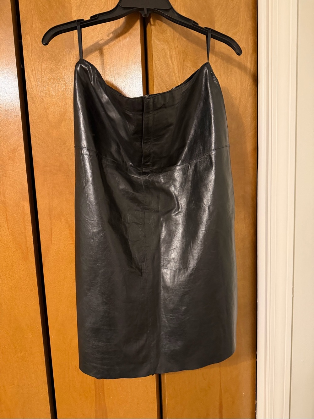 Banana Republic Black Faux Leather Slip Dress